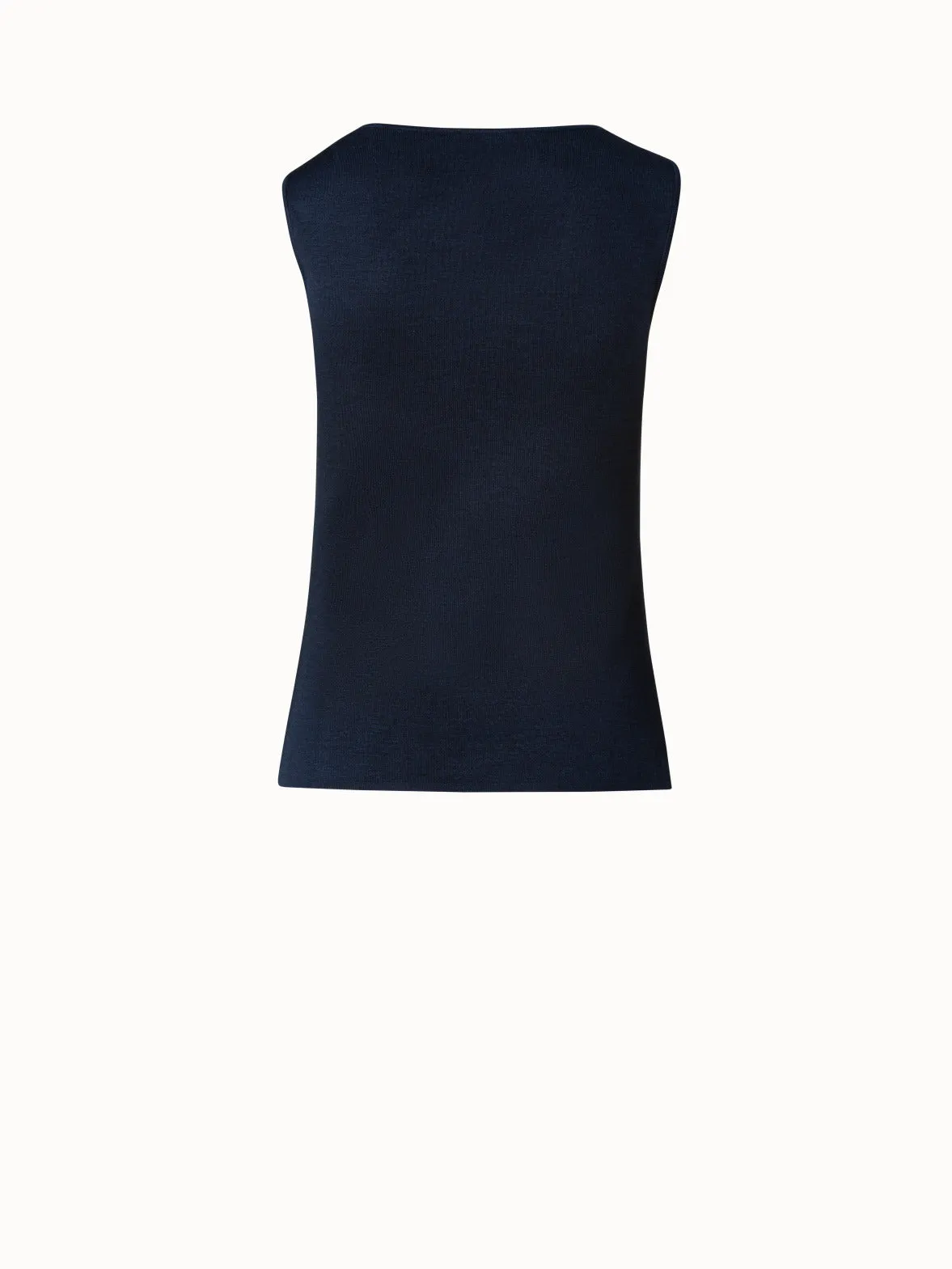 Silk Stretch Punchcard Application Knit Top
