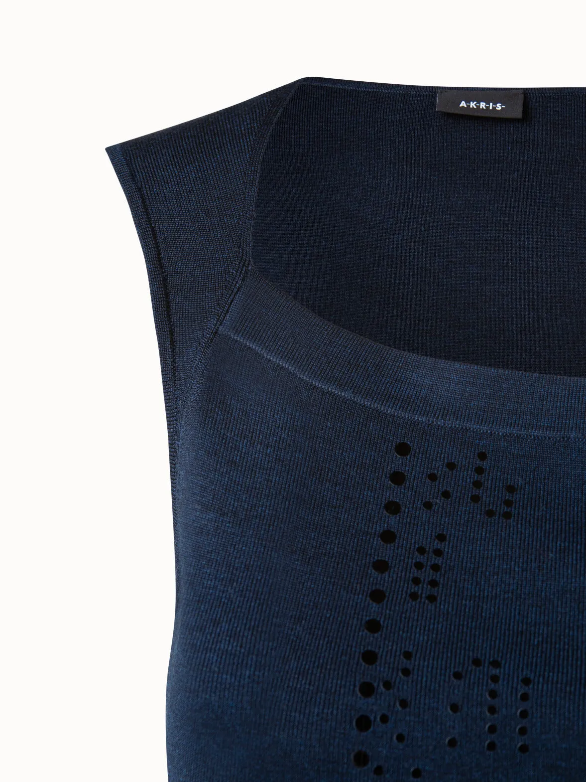 Silk Stretch Punchcard Application Knit Top