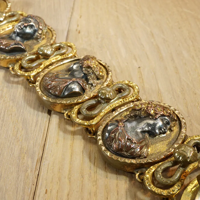 Silver and Gold Repoussé Cameo Bracelet c1800