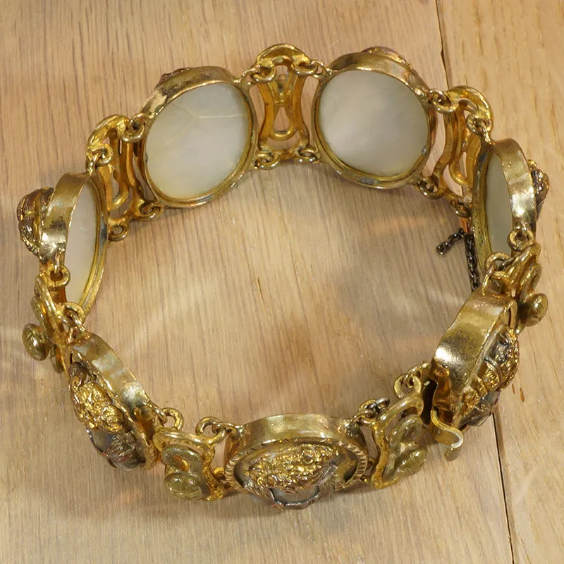 Silver and Gold Repoussé Cameo Bracelet c1800