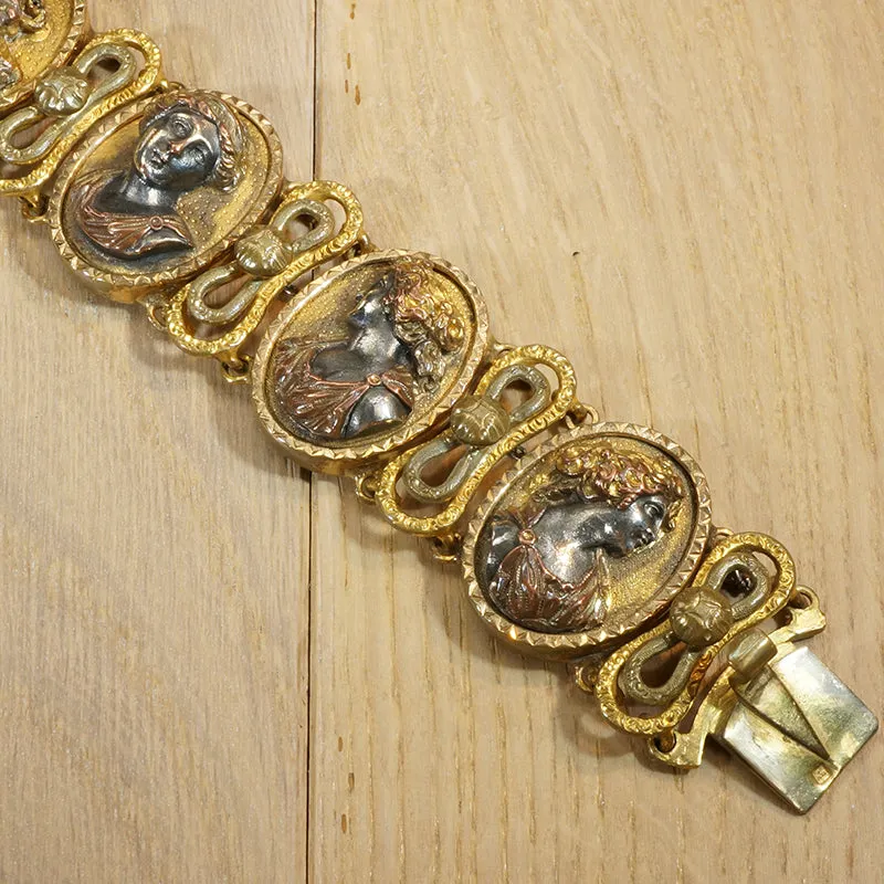 Silver and Gold Repoussé Cameo Bracelet c1800