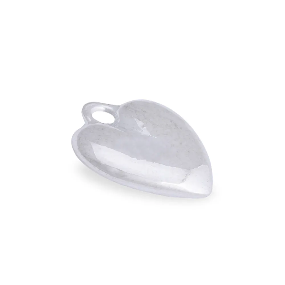 Silver Smooth Solid Heart Charm Earring Charms, Bracelet Charms 16x15mm Simple Fashion Jewelry Supplies 20pcs