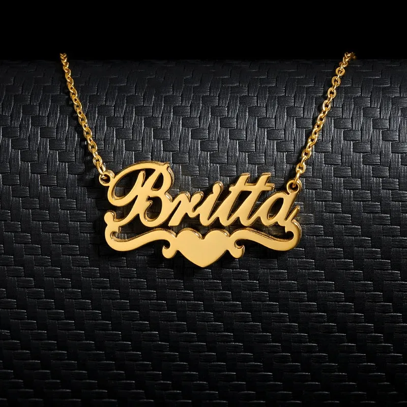 Simple Custom Name Heart Necklace
