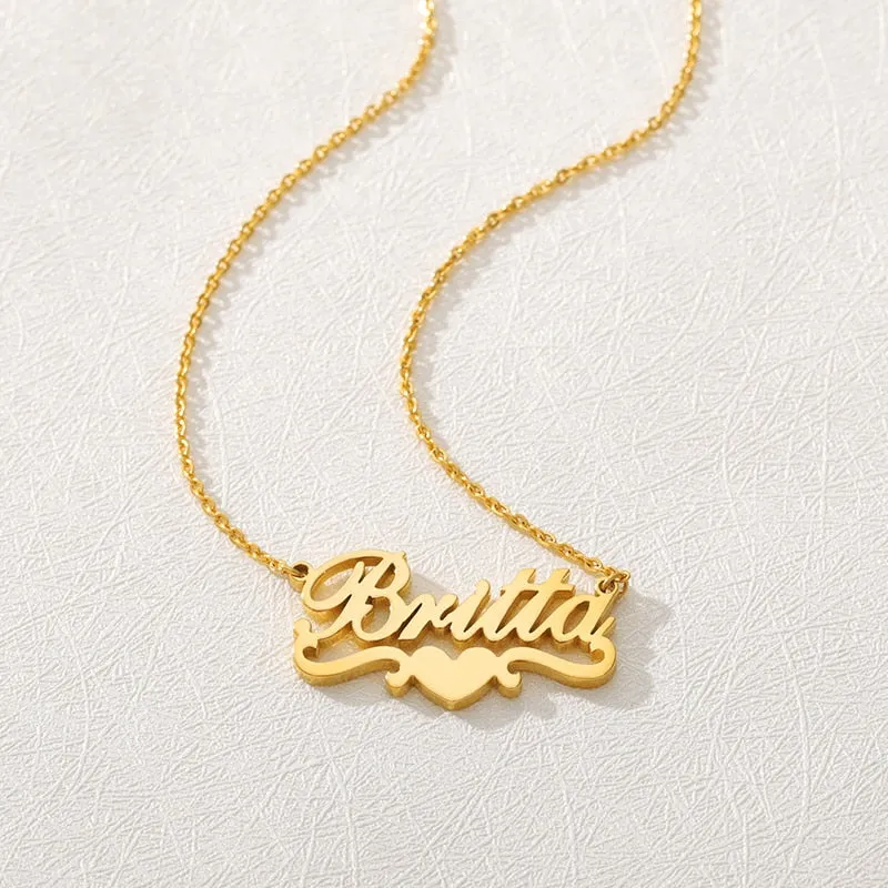 Simple Custom Name Heart Necklace