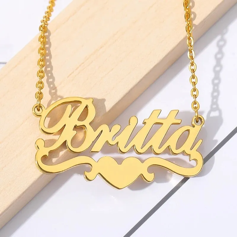 Simple Custom Name Heart Necklace