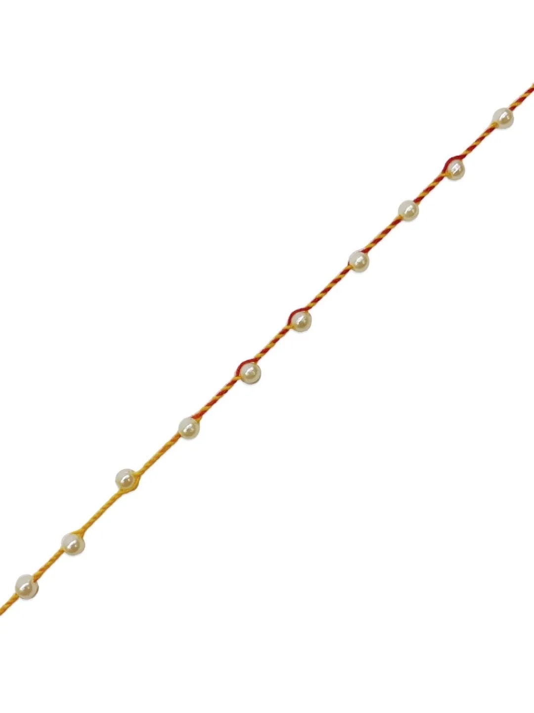 Simple Designer Pearl Rakhi Thread For Raksha Bandhan
