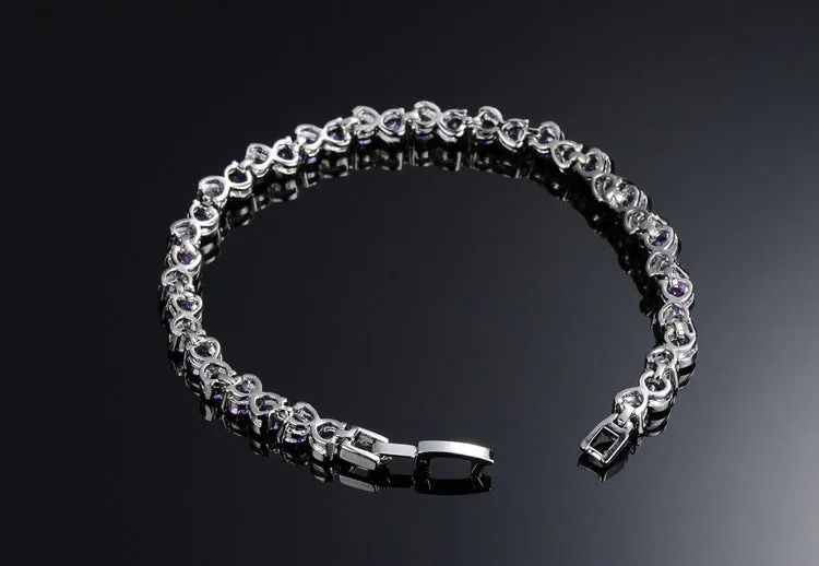 Simple Flash Diamond Platinum Girl Bracelet