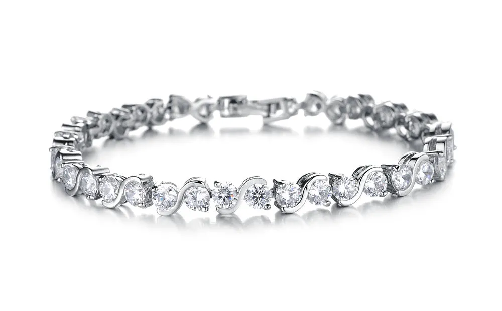Simple Flash Diamond Platinum Girl Bracelet