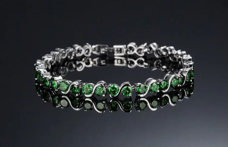 Simple Flash Diamond Platinum Girl Bracelet
