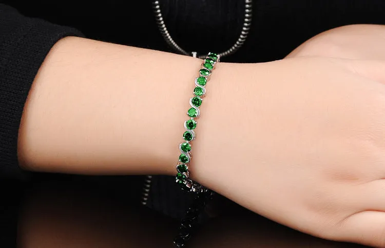 Simple Flash Diamond Platinum Girl Bracelet
