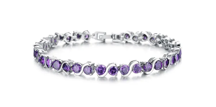 Simple Flash Diamond Platinum Girl Bracelet