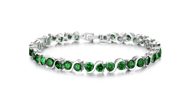 Simple Flash Diamond Platinum Girl Bracelet