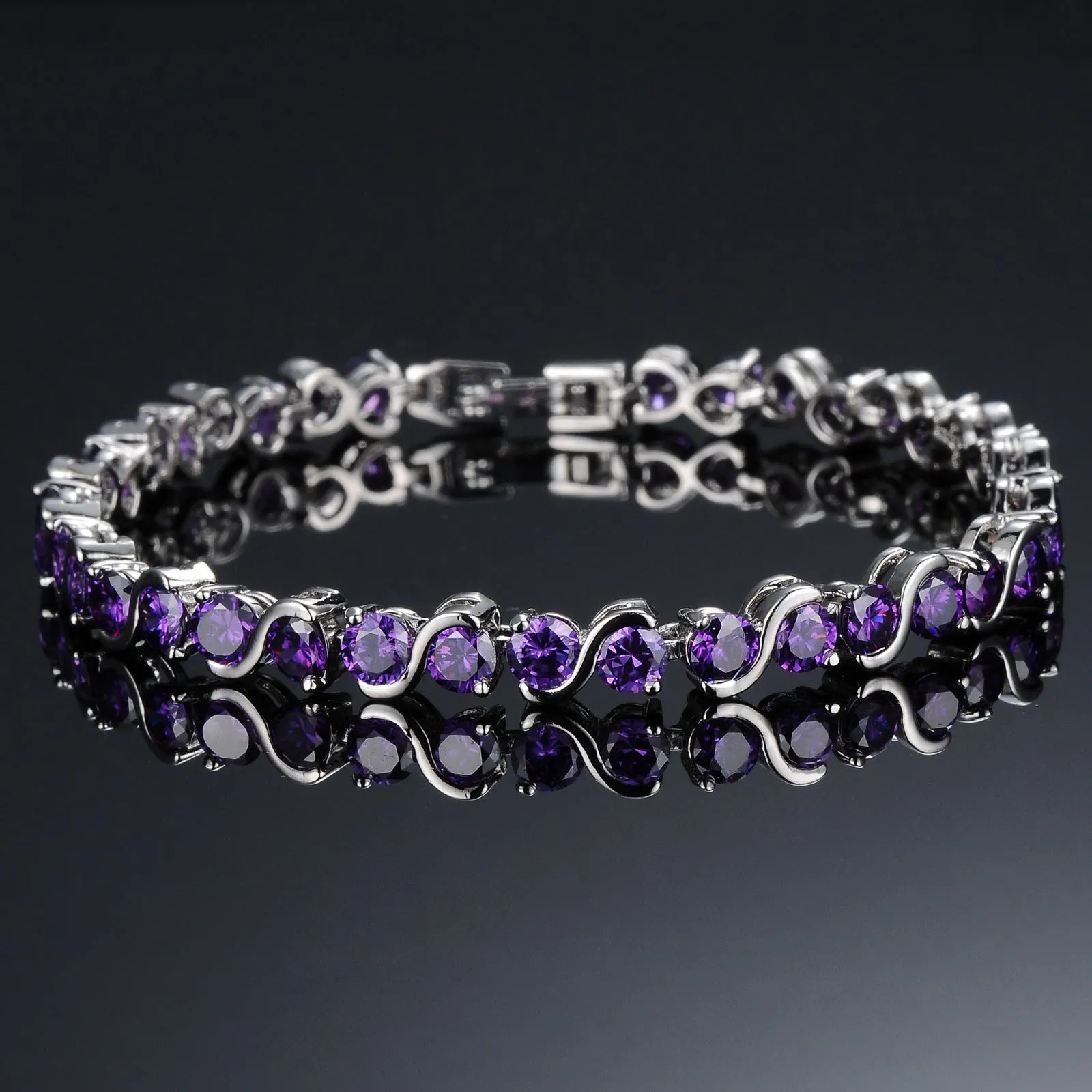 Simple Flash Diamond Platinum Girl Bracelet