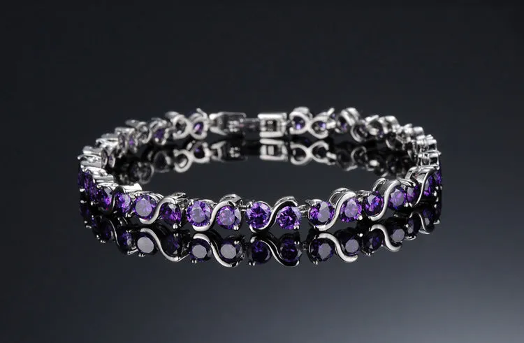 Simple Flash Diamond Platinum Girl Bracelet