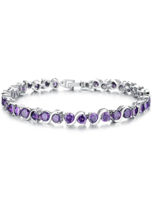 Simple Flash Diamond Platinum Girl Bracelet