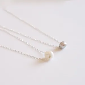 Simple Floating Single Pearl Necklace For Everyday Elegance - 0220