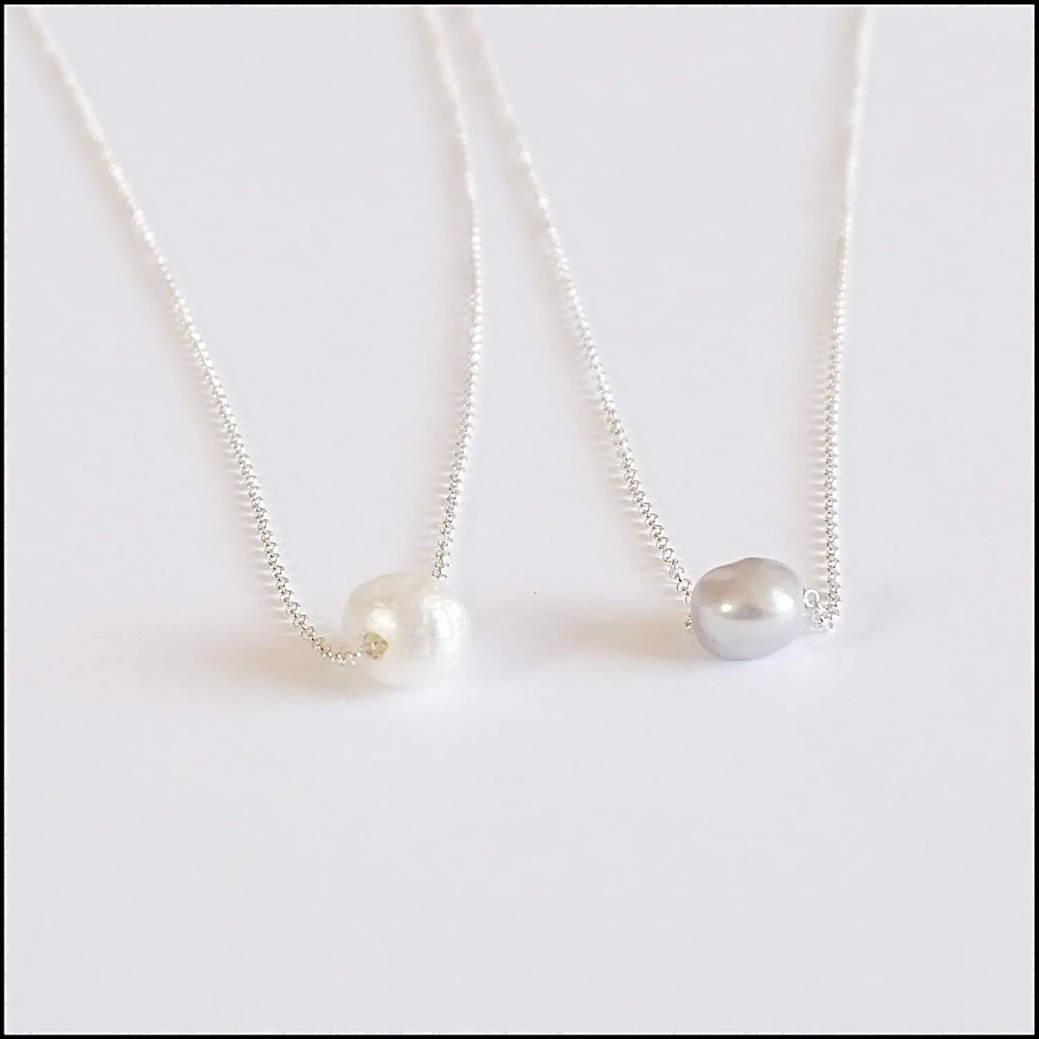 Simple Floating Single Pearl Necklace For Everyday Elegance - 0220