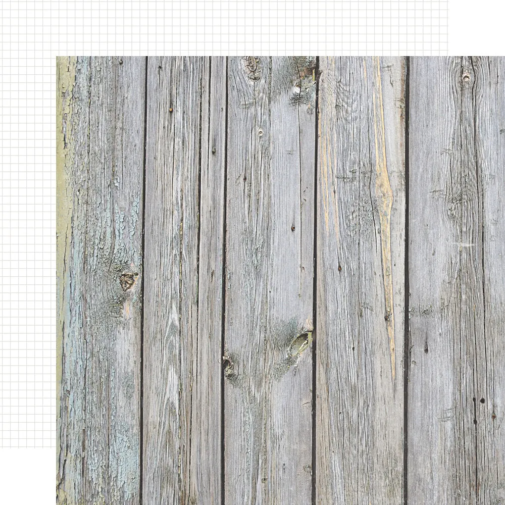 Simple Stories - Color Vibe - Woods - 12x12 Single Sheet - Birch / White Grid