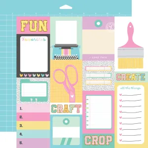 Simple Stories -Crafty Things - 12x12 Single Sheet - Journal Elements