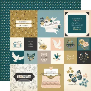Simple Stories - Remember - 12x12 Single Sheet - 2x2 / 4x4 Elements