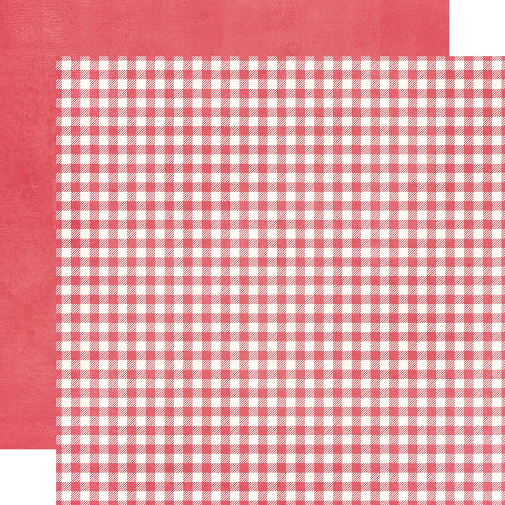 Simple Stories - Simple Vintage Spring Garden - 12x12 Single Sheet - Radish Gingham