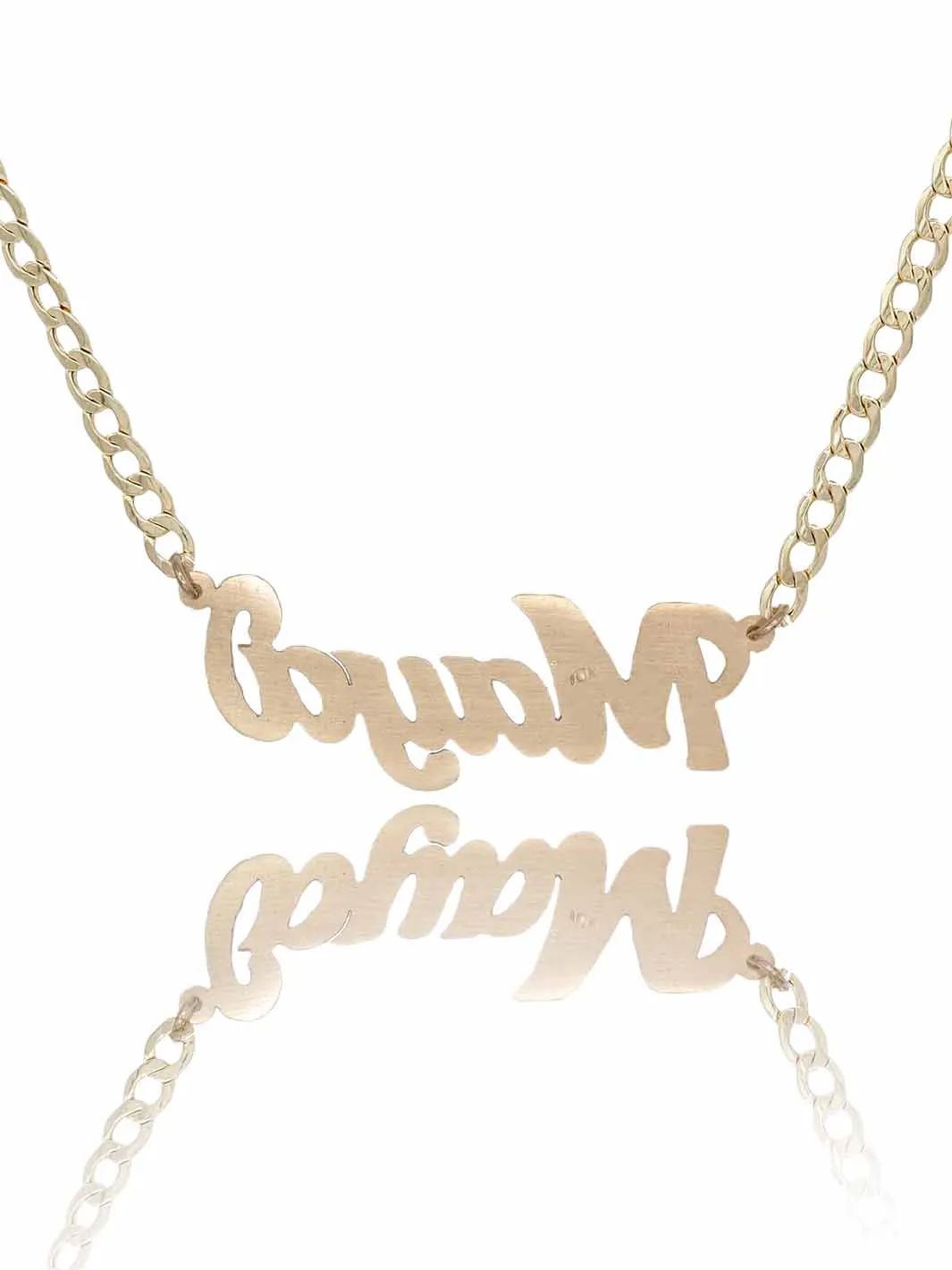 Single-Plate Name Necklace Simple Script