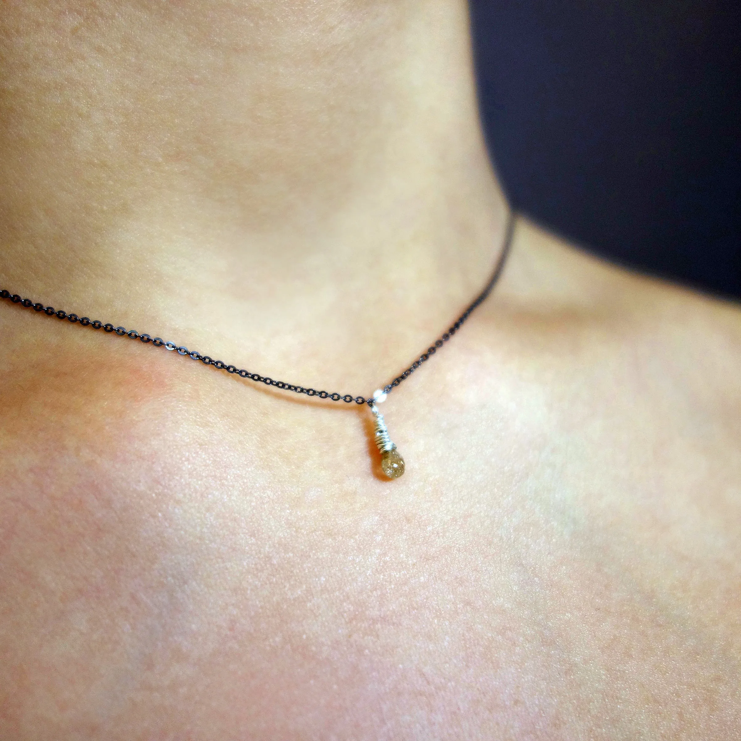 Single Teardrop Diamond necklace