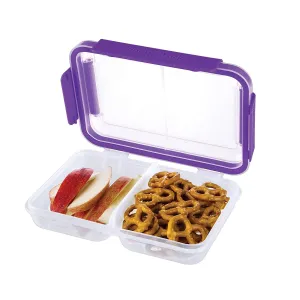 SnapLock by Progressive Split Container - Purple, SNL-1002P Easy-To-Open, Leak-Proof Silicone Seal, Snap-Off Lid, Stackable, BPA FREE