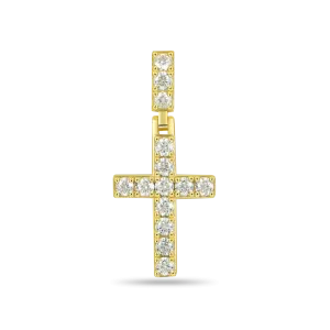 Solid Tennis Cross Pendant - Small