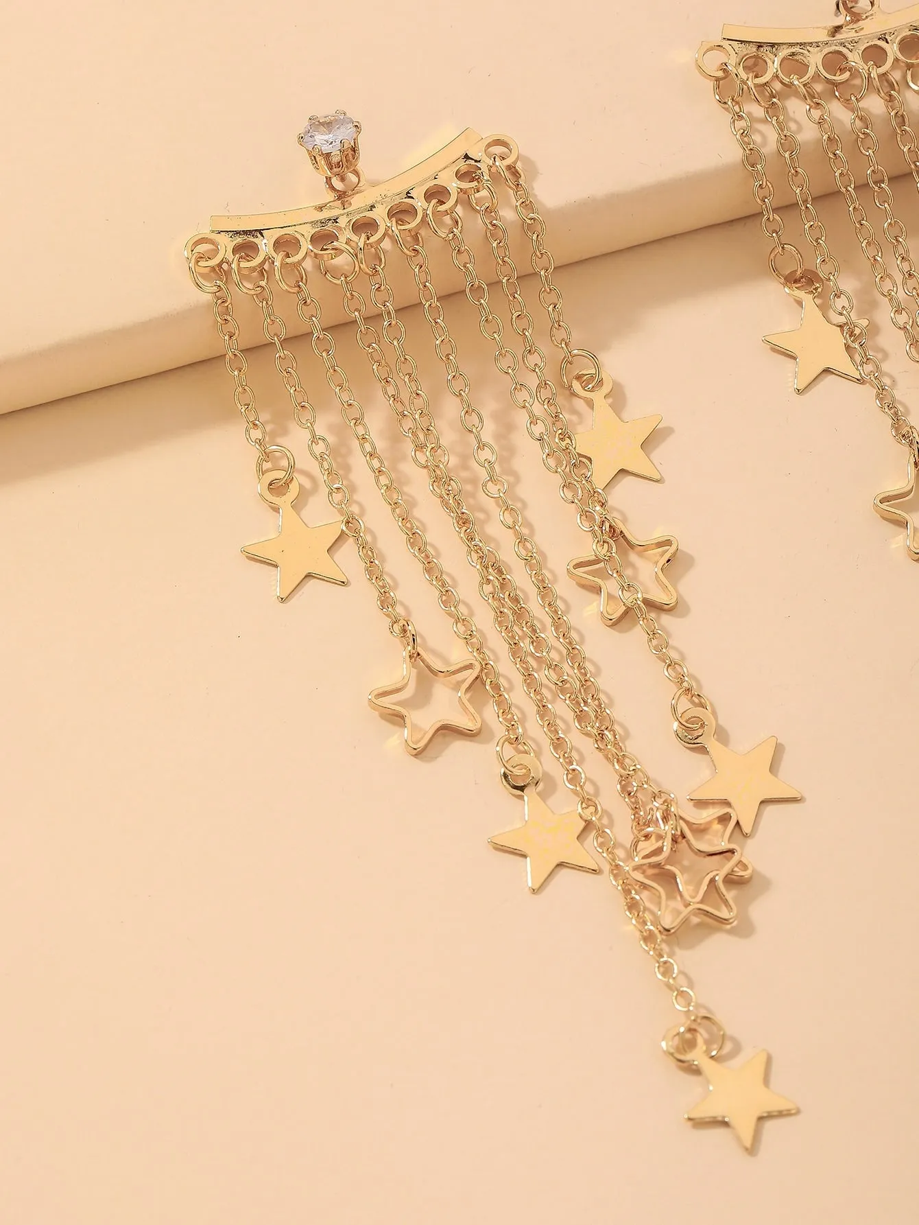 Star Tassel Decor Earrings - Gold