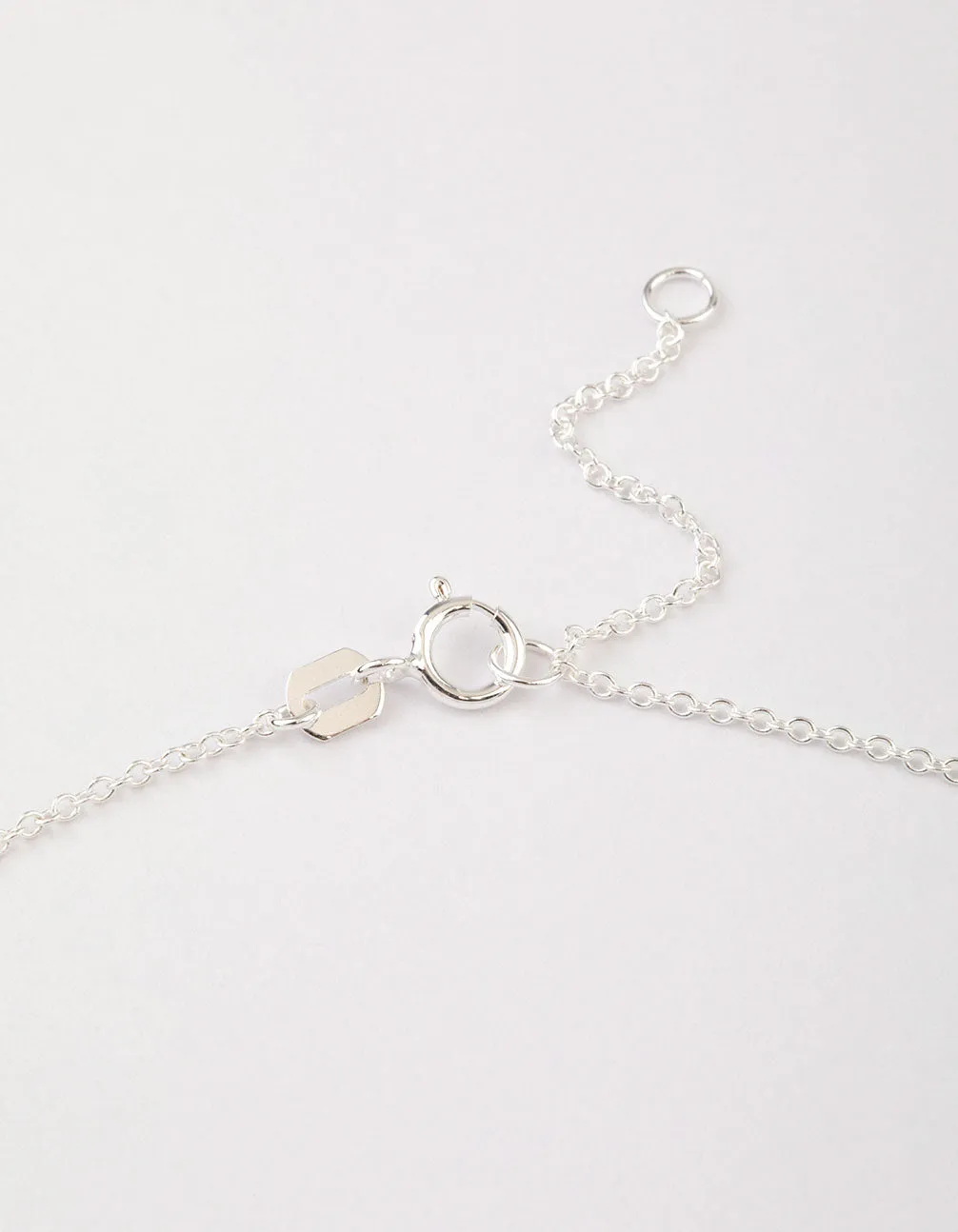 Sterling Silver Cubic Zirconia Stem Necklace