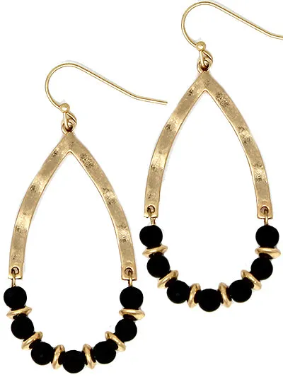Stone Beaded Teardrop Earrings
