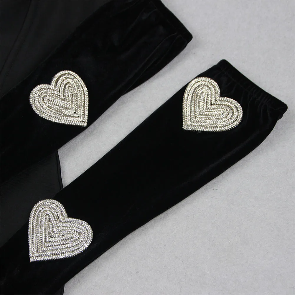 Strapless Sleeveless Rhinestone Mini Bandage Dress HL9588