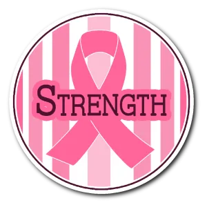 Strength - Pink Ribbon Circle Sticker