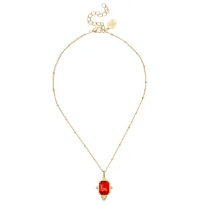Susan Shaw Dainty Collins Necklace-Ruby Red