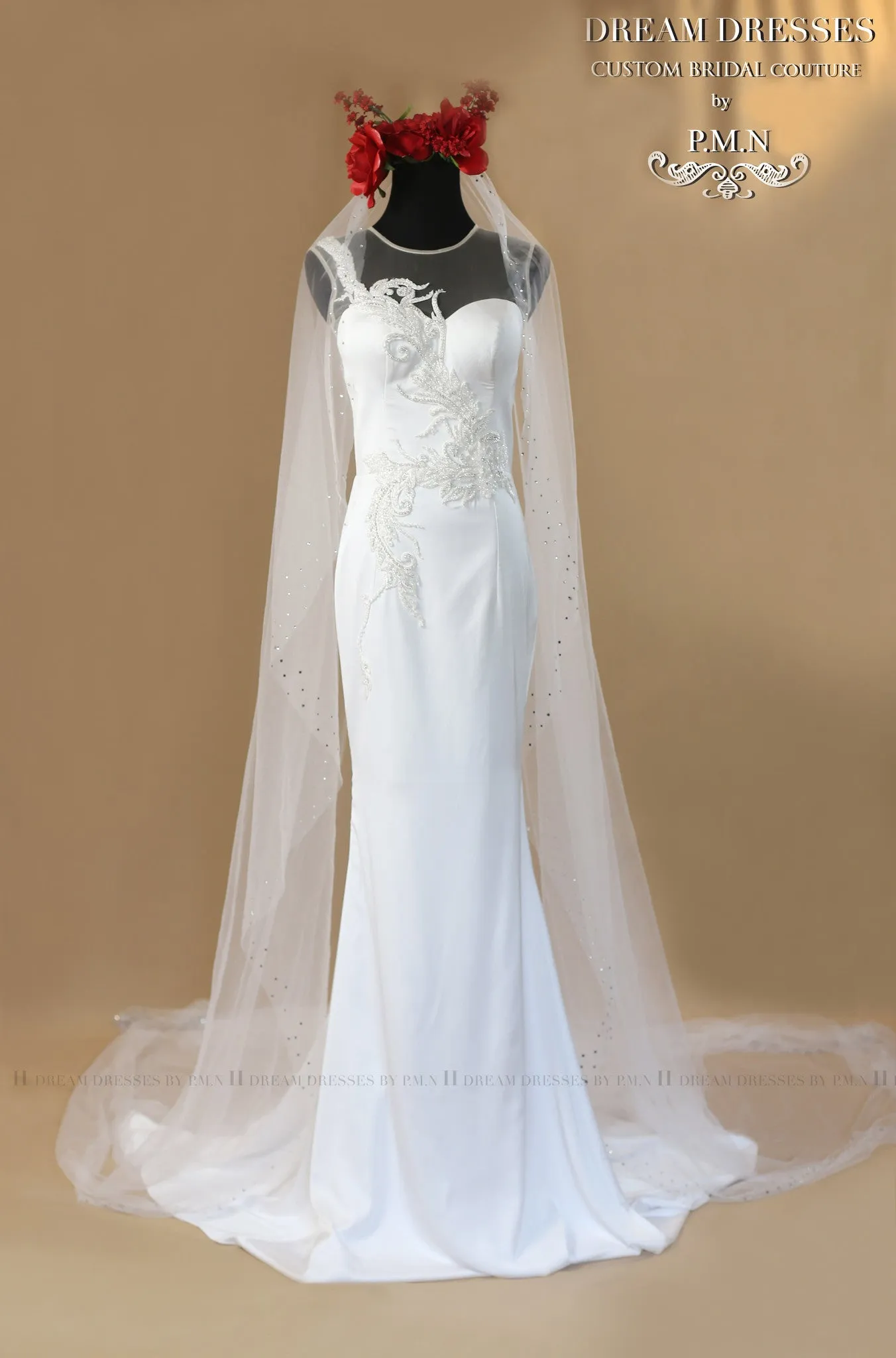 Swarovski Crystal Wedding Veil (#Khloe)