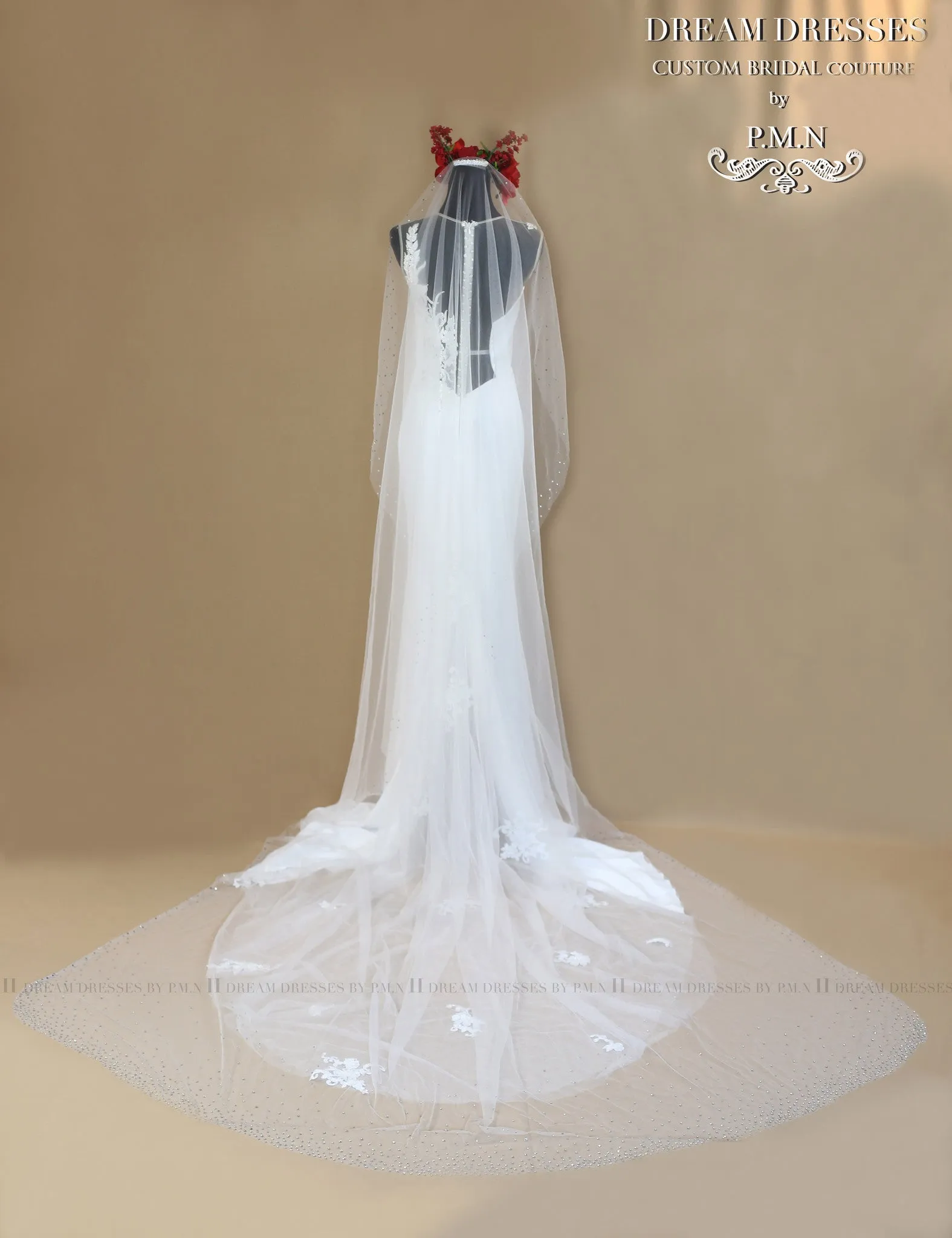 Swarovski Crystal Wedding Veil (#Khloe)
