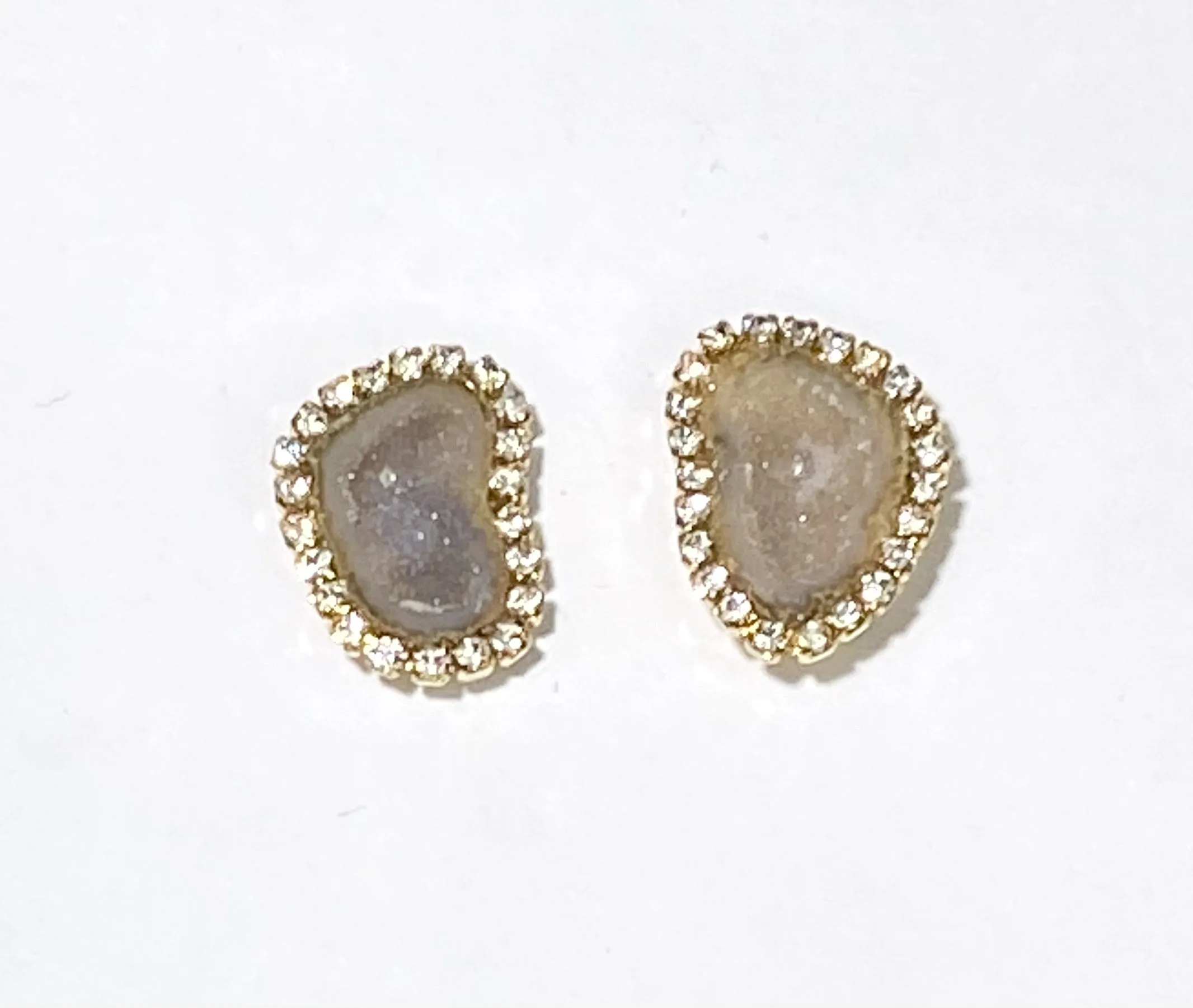 Tabasco Geode and Druzy Diamond Look Earrings