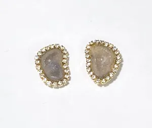 Tabasco Geode and Druzy Diamond Look Earrings