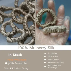 Tan Silk Scrunchie Tiny - For Adult / Baby / Toddler