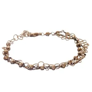 Tara Mixed Metal Pyrite and Textured Chain Bracelet