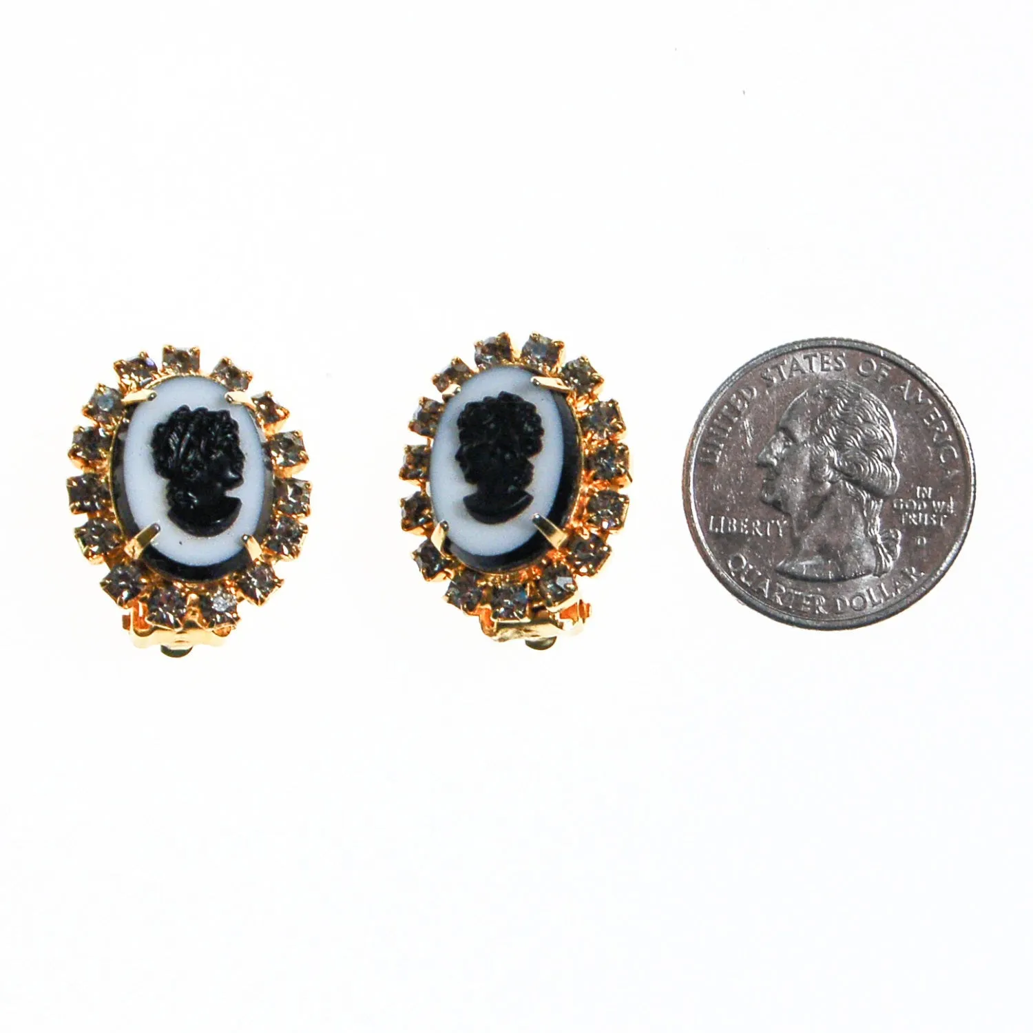 Tara Rhinestone Cameo Earrings