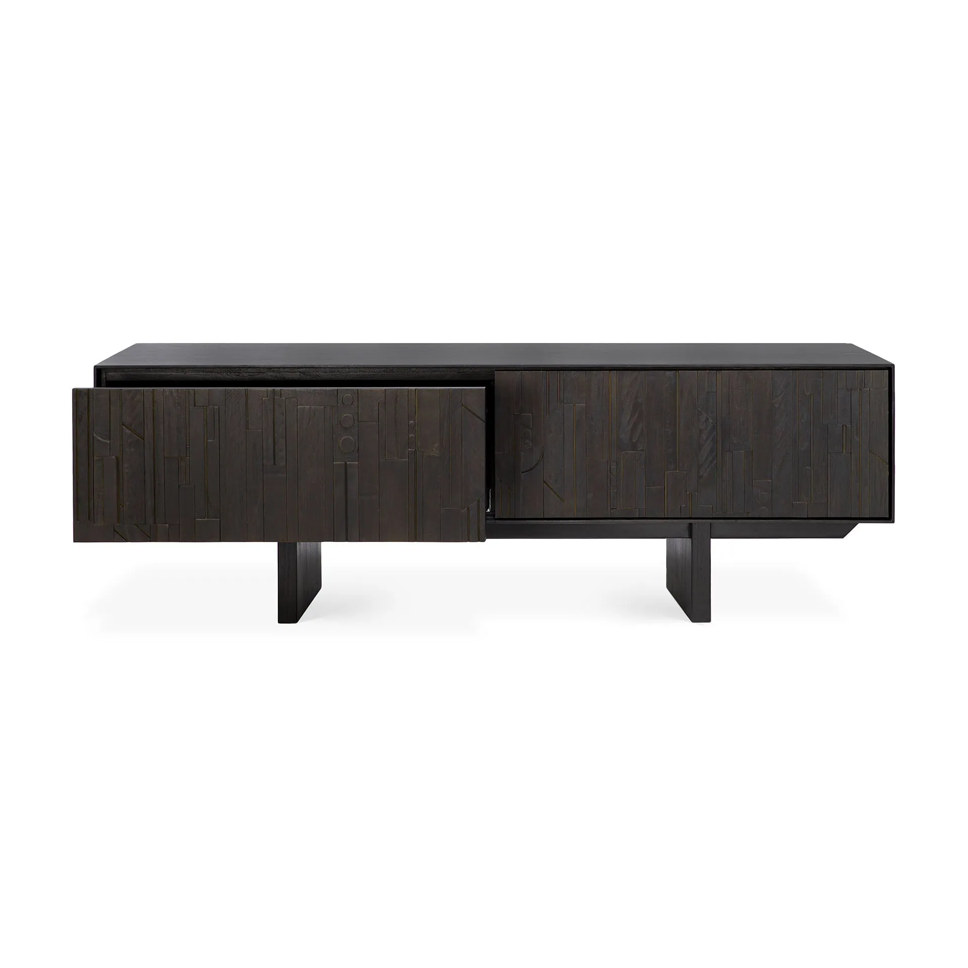 Teak Mosaic TV Cupboard - Varnished
