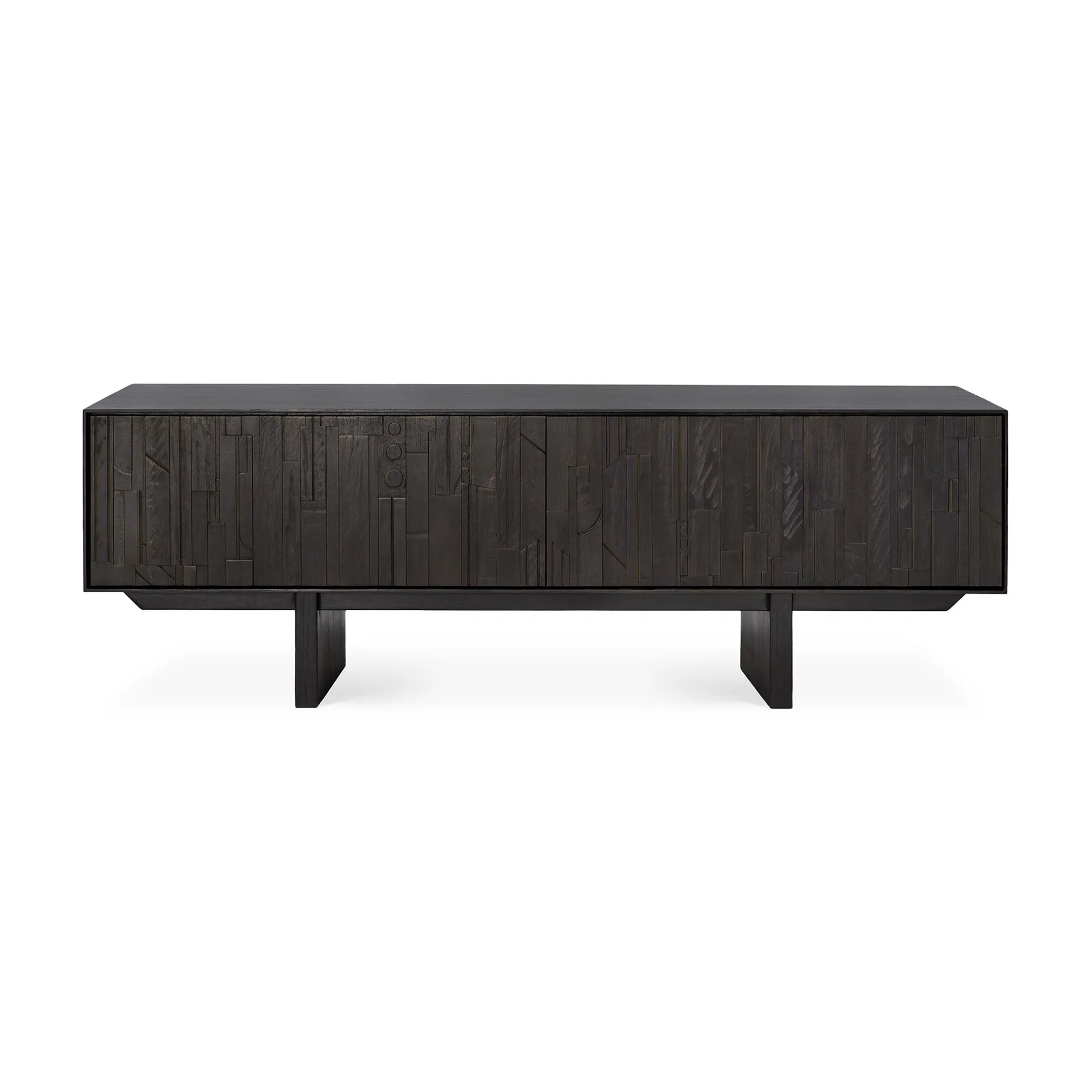 Teak Mosaic TV Cupboard - Varnished