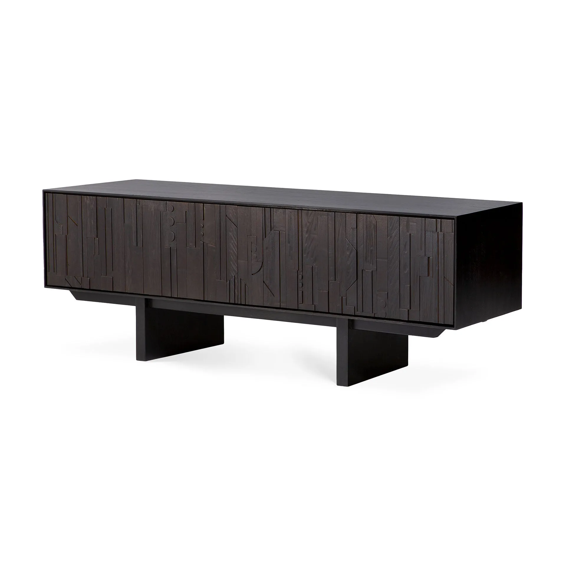 Teak Mosaic TV Cupboard - Varnished