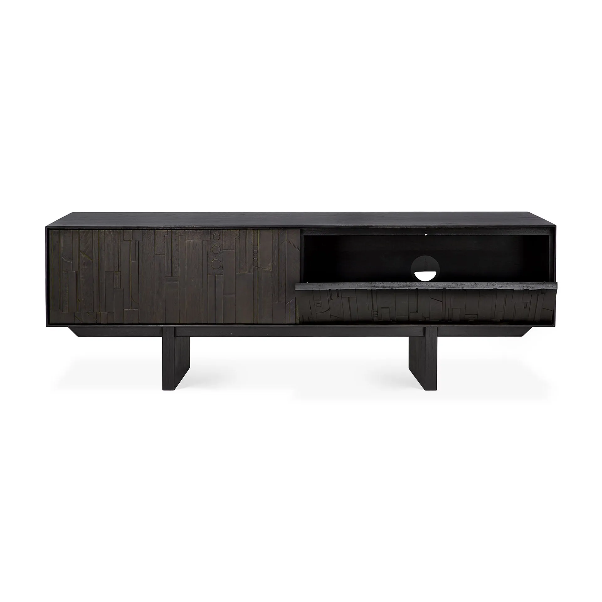 Teak Mosaic TV Cupboard - Varnished