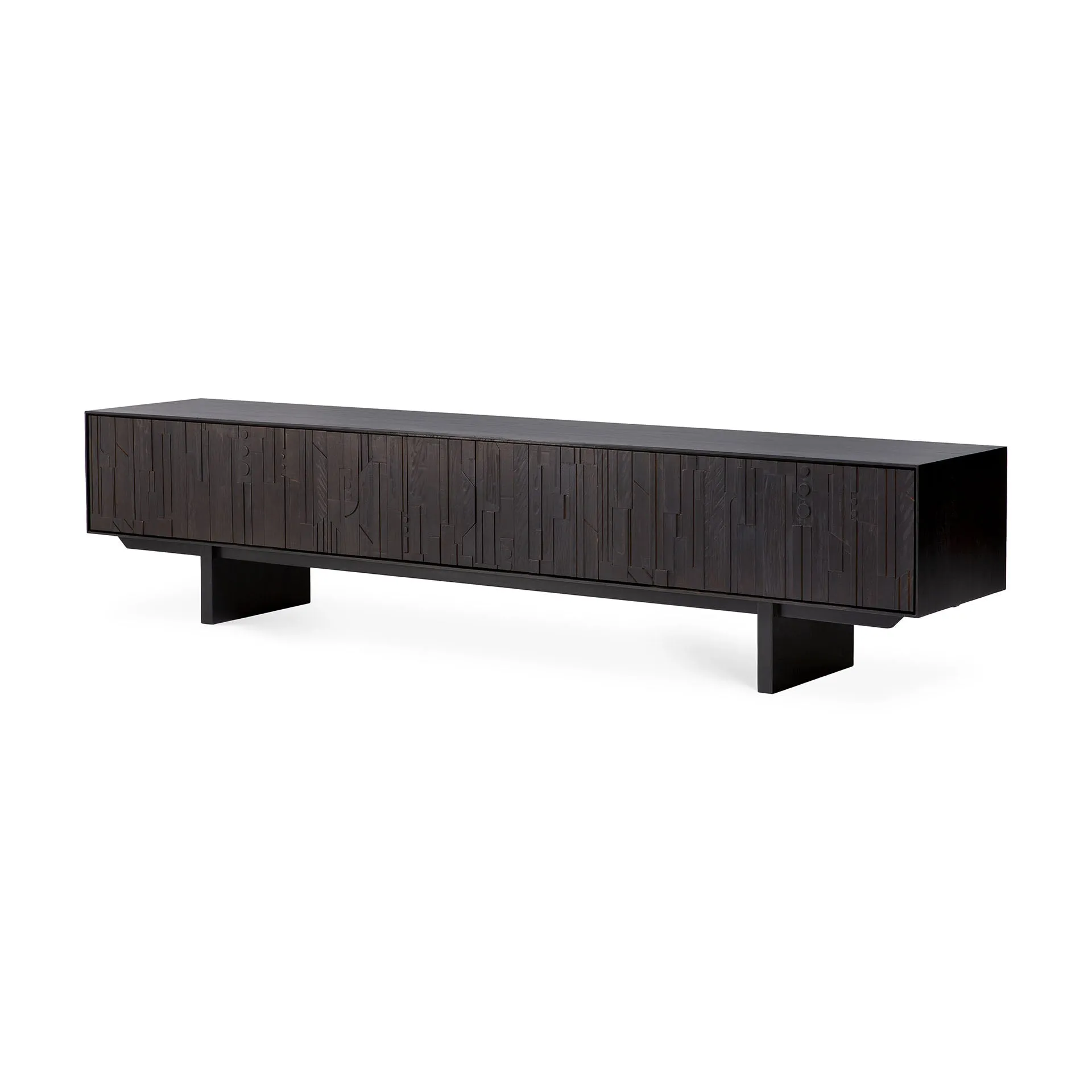 Teak Mosaic TV Cupboard - Varnished