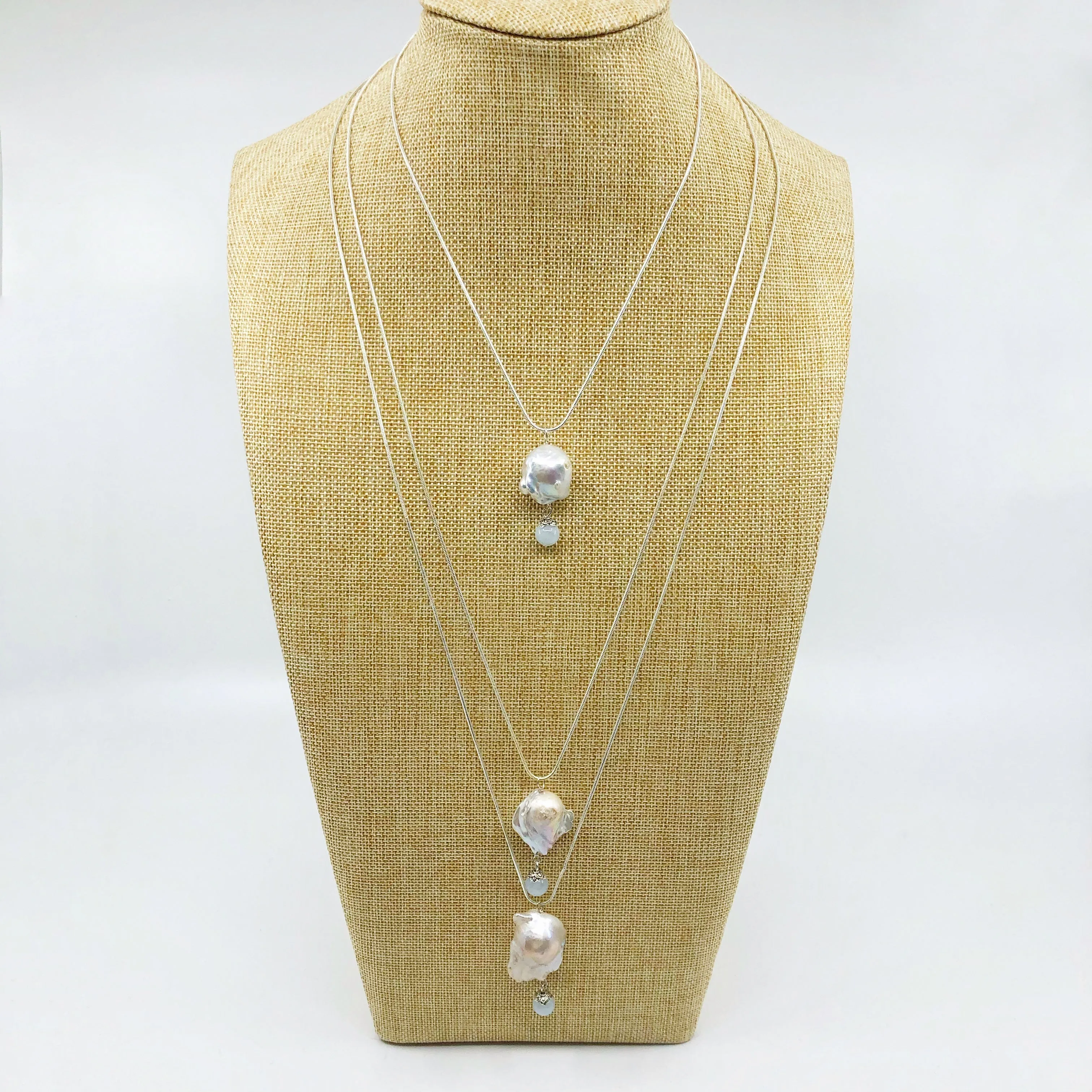 Tear of Compassion Large Baroque Pearl Pendant Necklace