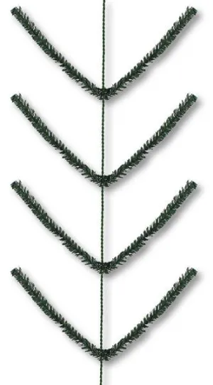 Tinsel Work Garland: Green (9 ft) XX752360