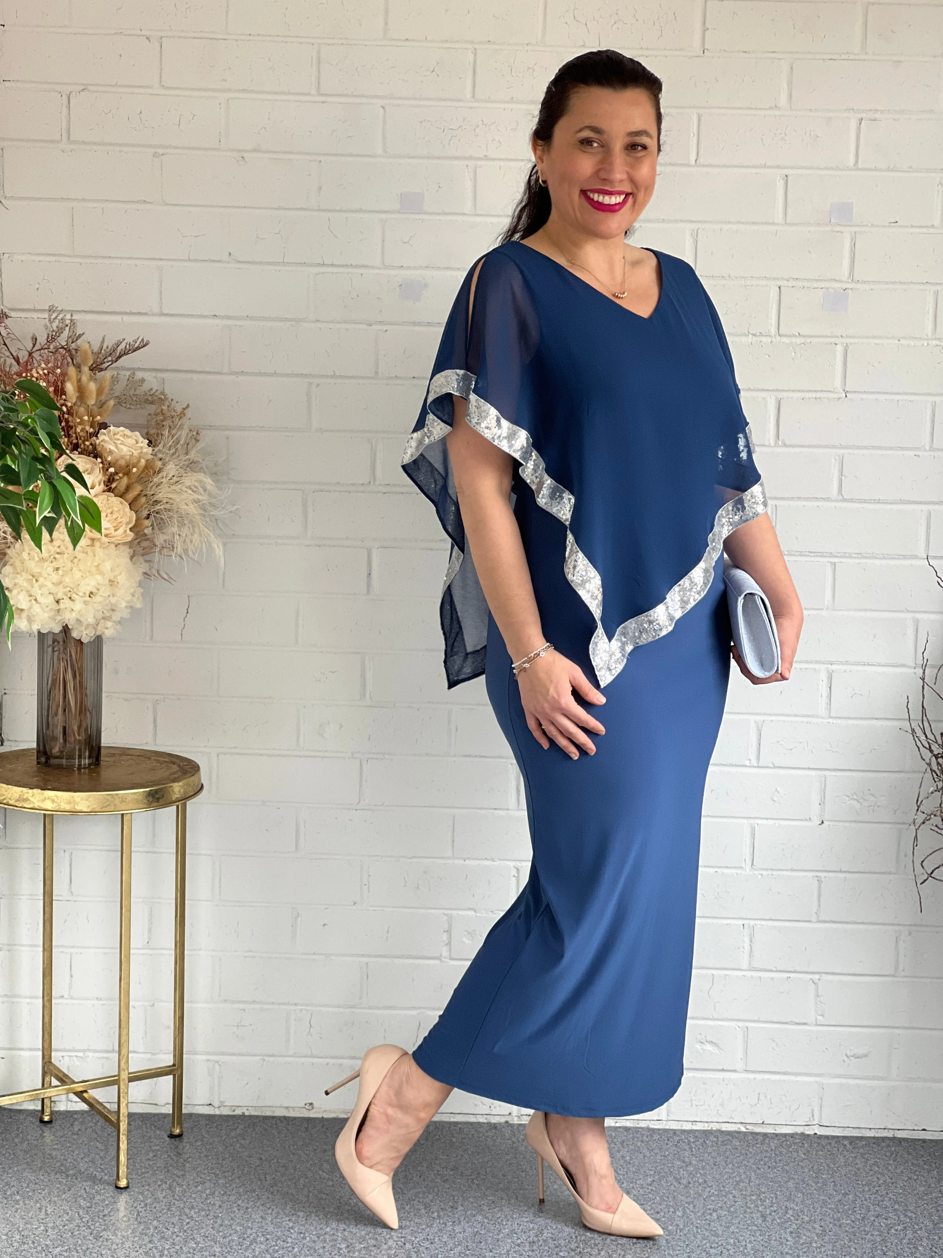 Vesta Blue Evening Dress